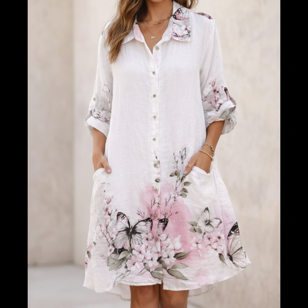 Mariposa Linen Shirt Dress