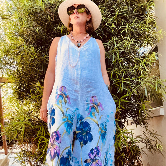 Floral Linen Jumpsuit