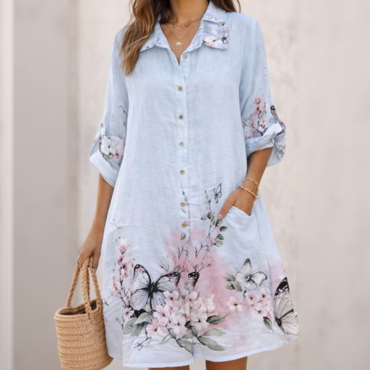 Mariposa Linen Shirt Dress