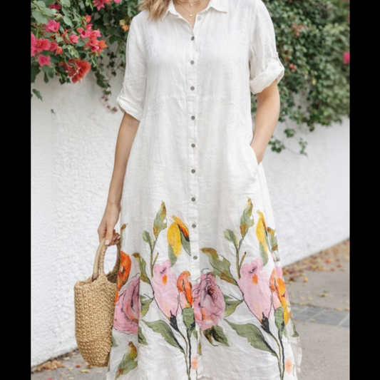 Gardenia Linen Dress