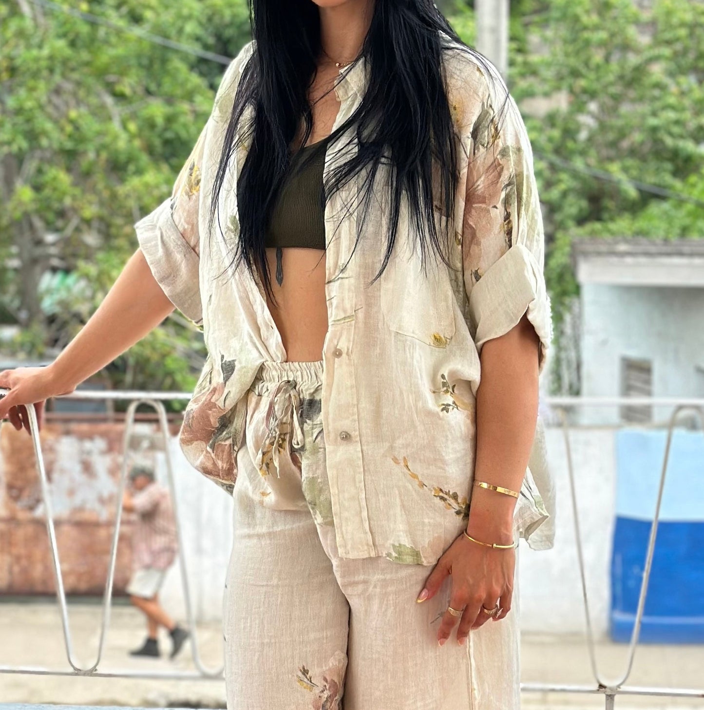 Laura linen pants set