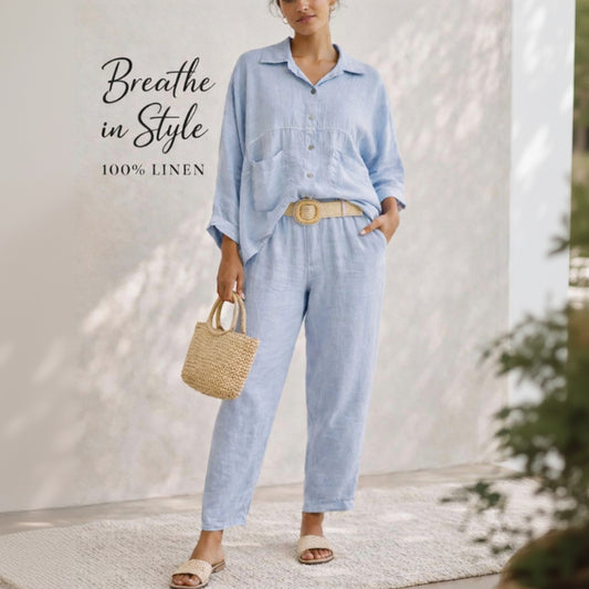 Gaby linen pants set