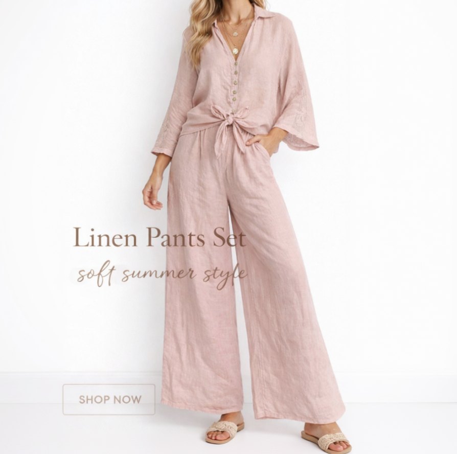 Eli linen pants set